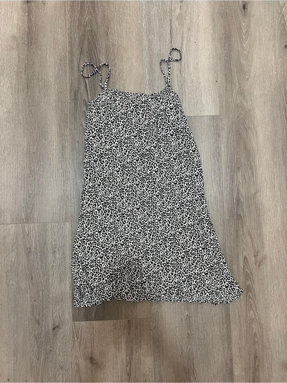 American Eagle Outfitters Black & White Leopard Slip Dress